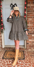 Midnight Floral Print Dress