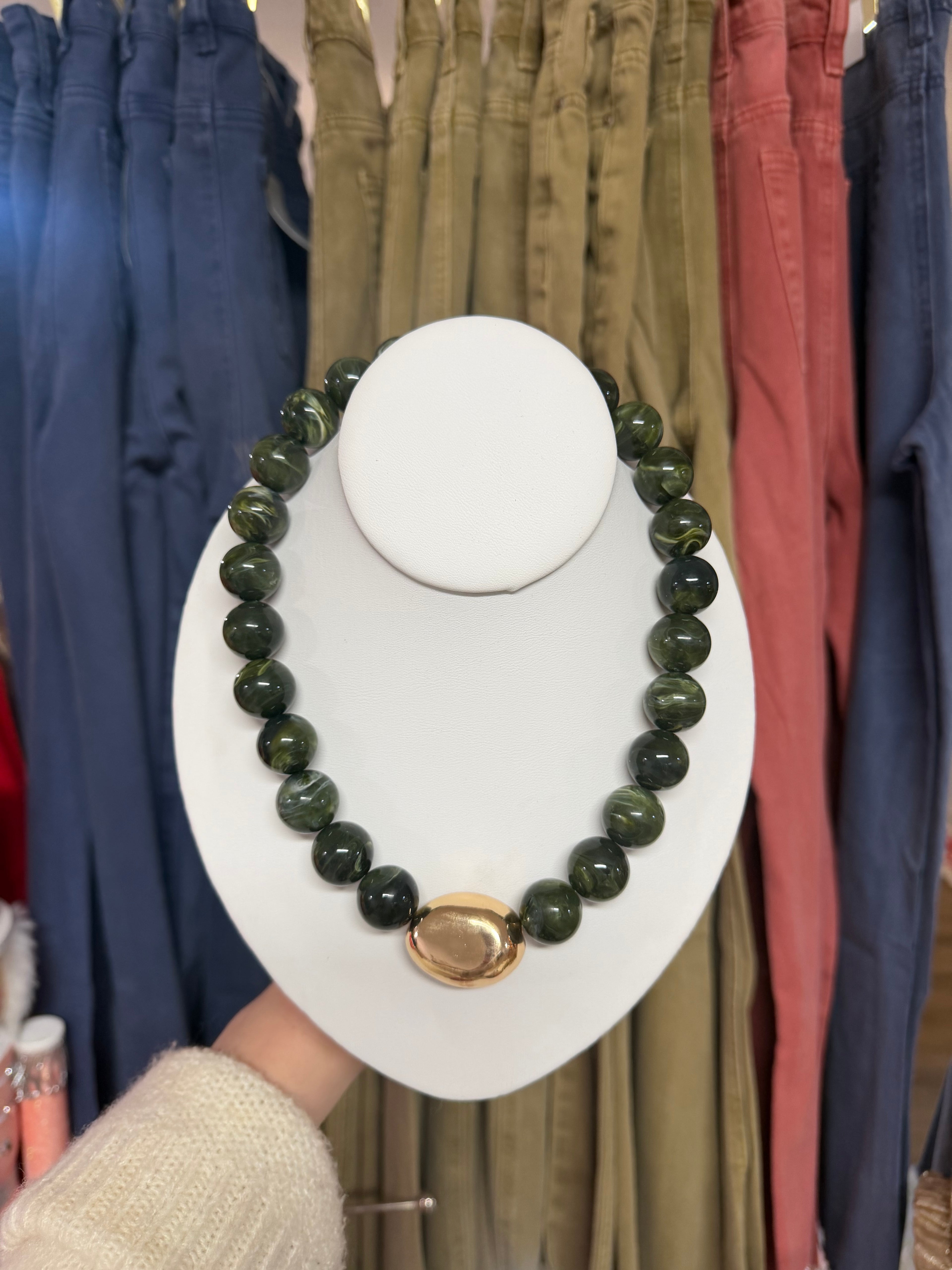 Chunky Marble Accent Necklace