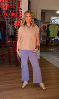 Lavender Frayed Hem Pants