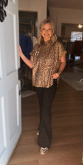Leopard Print Collard Top