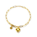 Gold Link Heart Bracelet