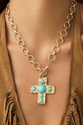 Hammered Cross Necklace