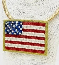 American Flag Gold Necklace