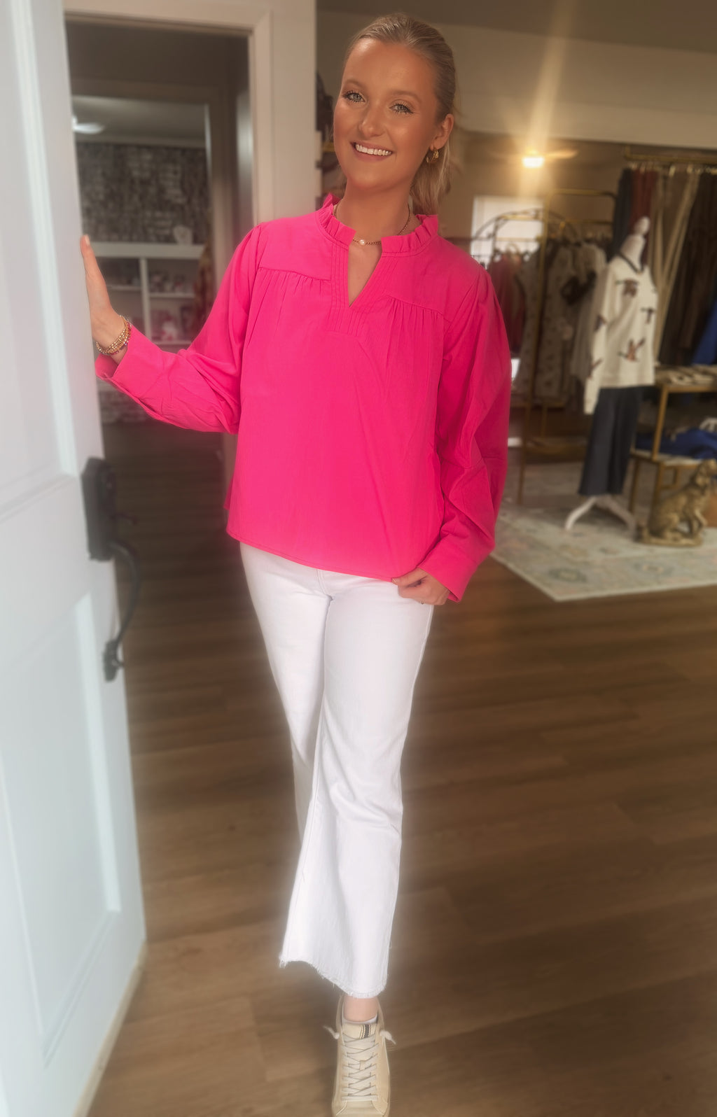 Sleeve Pleat Detail Top
