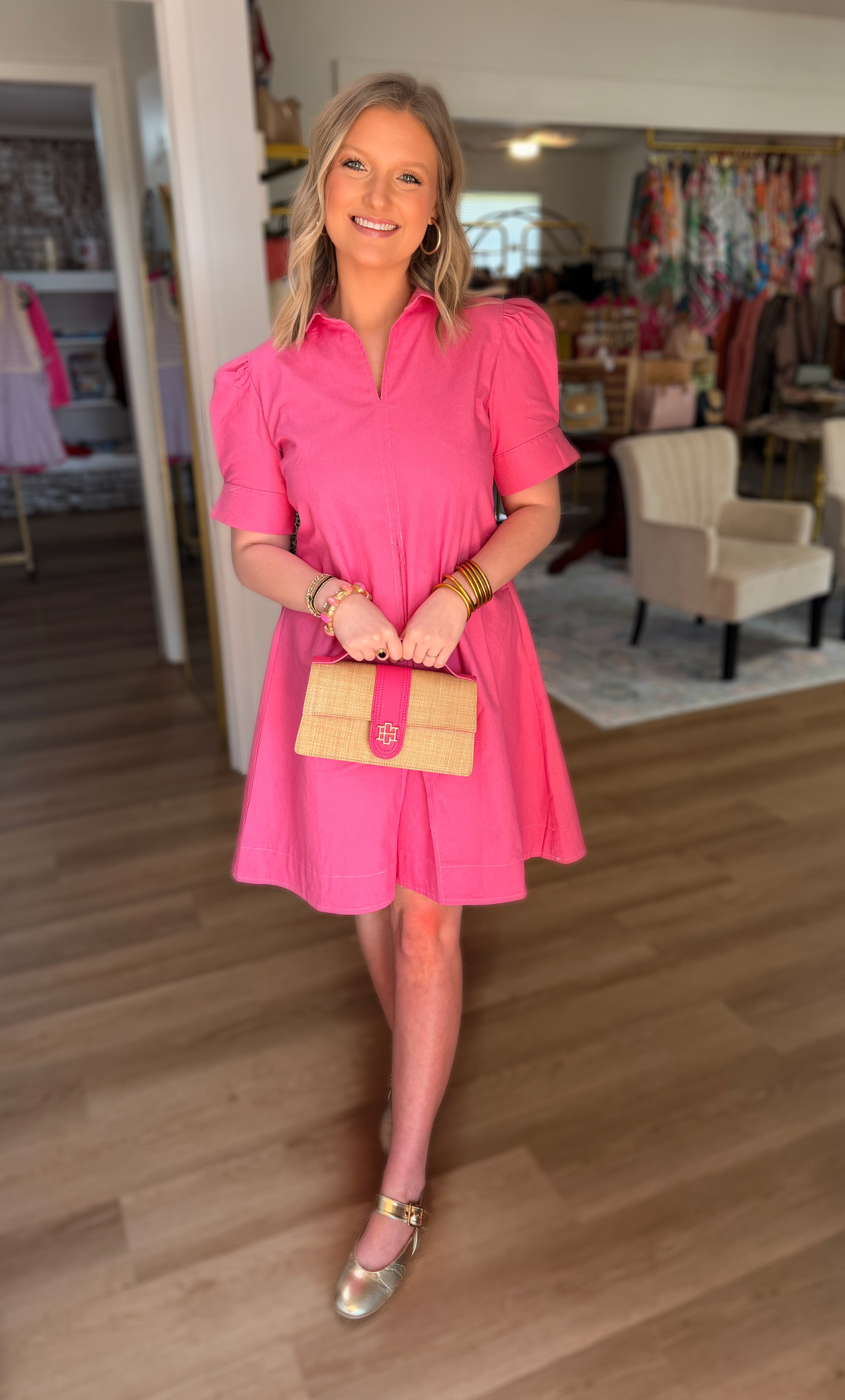 Pink A-Line Dress