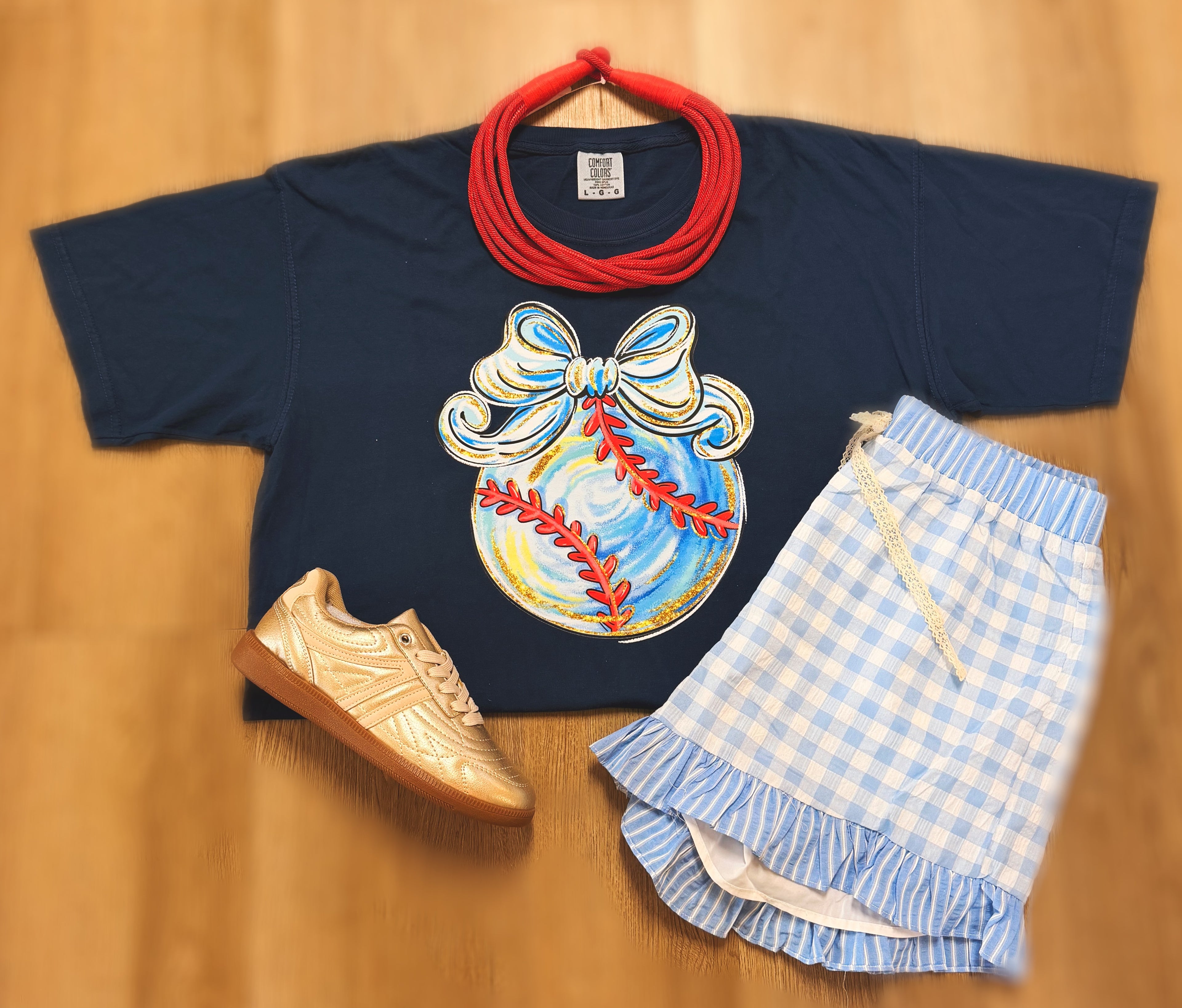 Baseball Bow Tee (Made By Order)