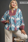 Teal Brushstroke Top