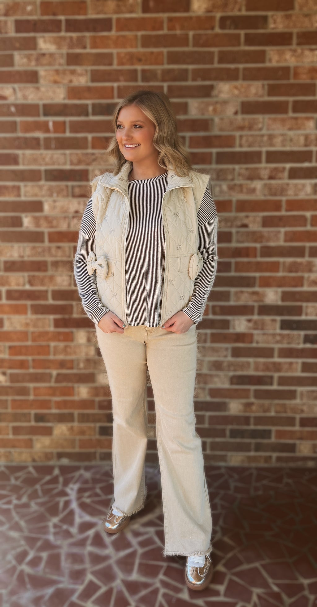 Cream Bow Vest