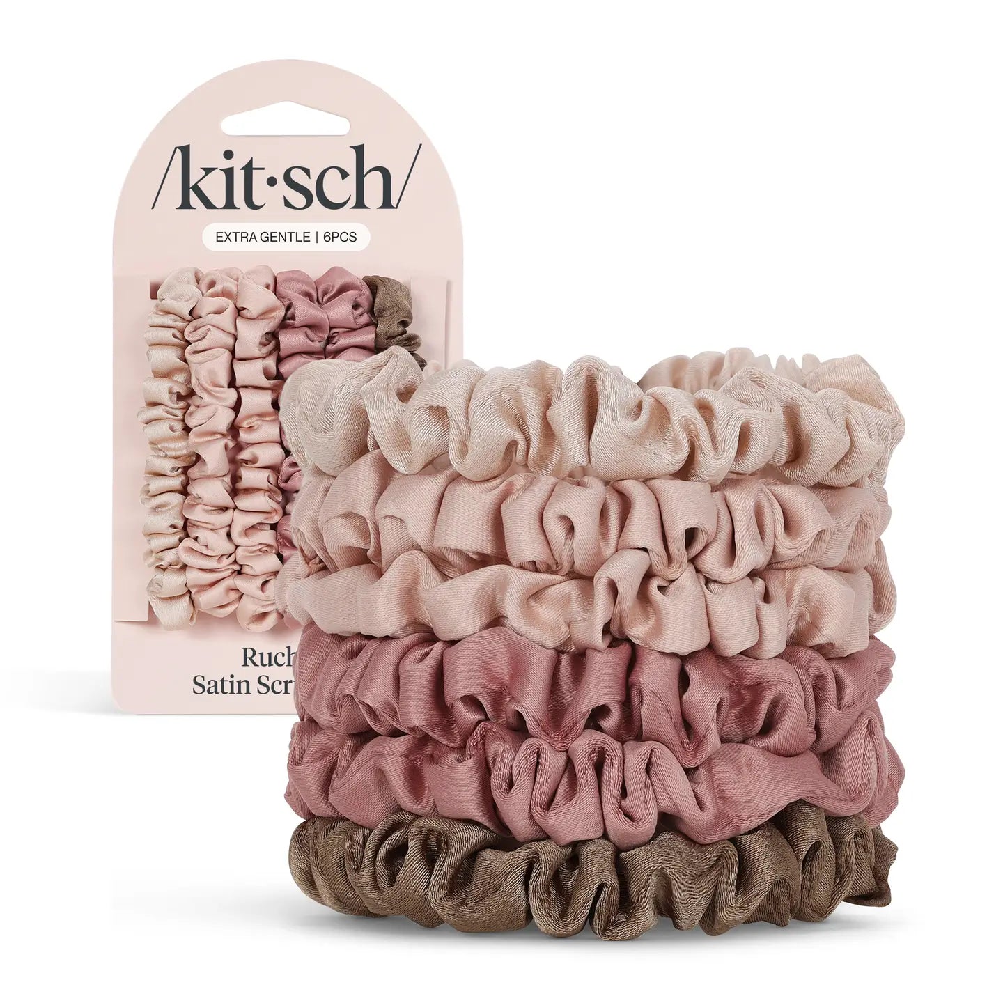 Kitsch Ultra Petite Satin Scrunchies - 6 PC