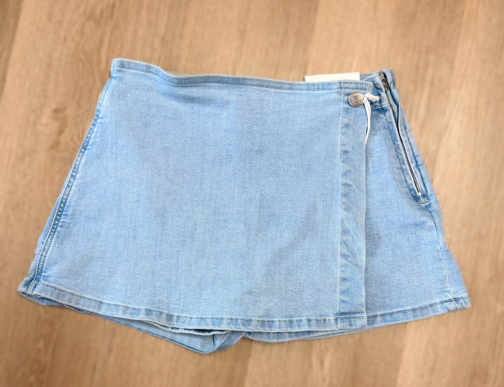 Light Washed Denim Skort