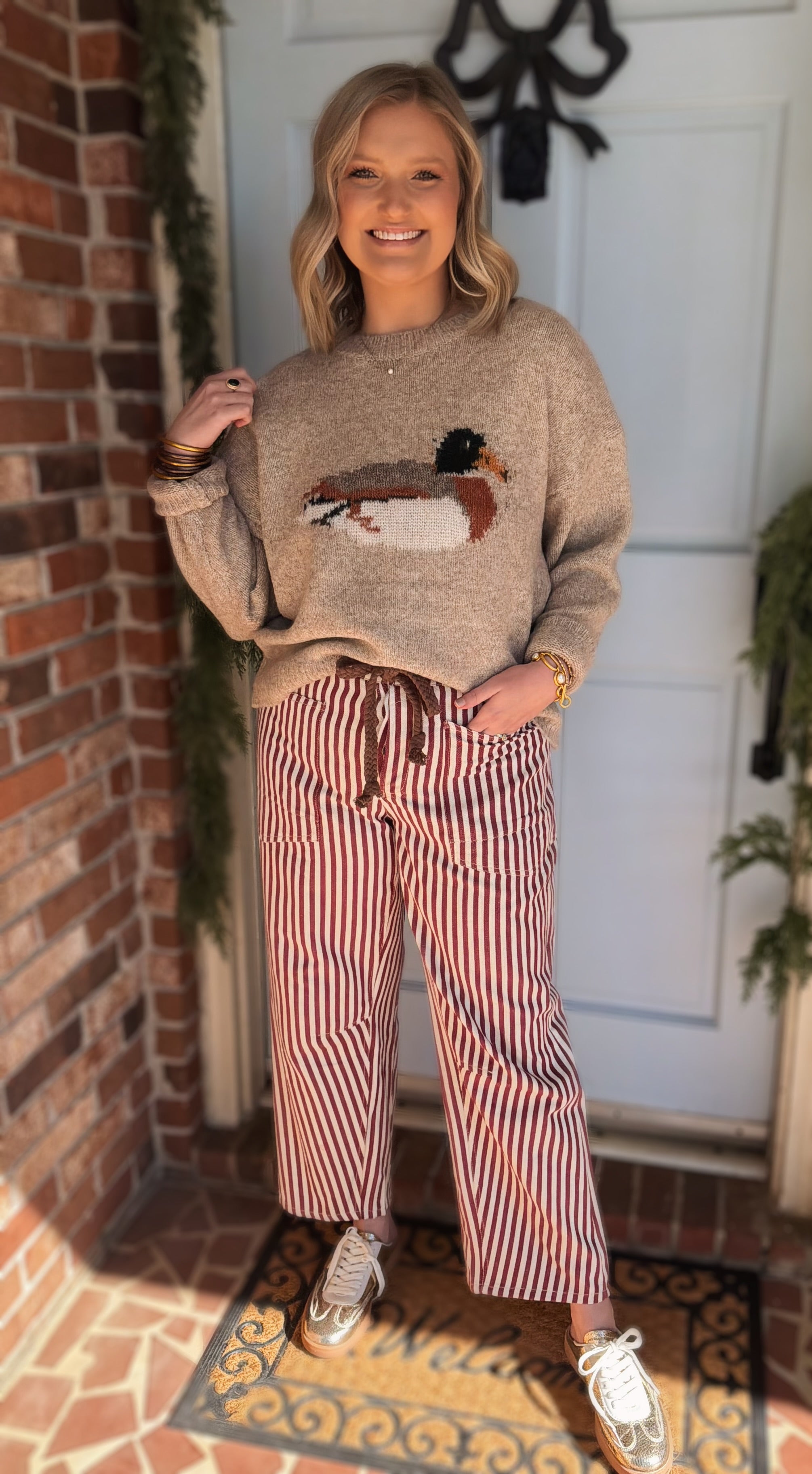 Sand Mallard Duck Knit Sweater