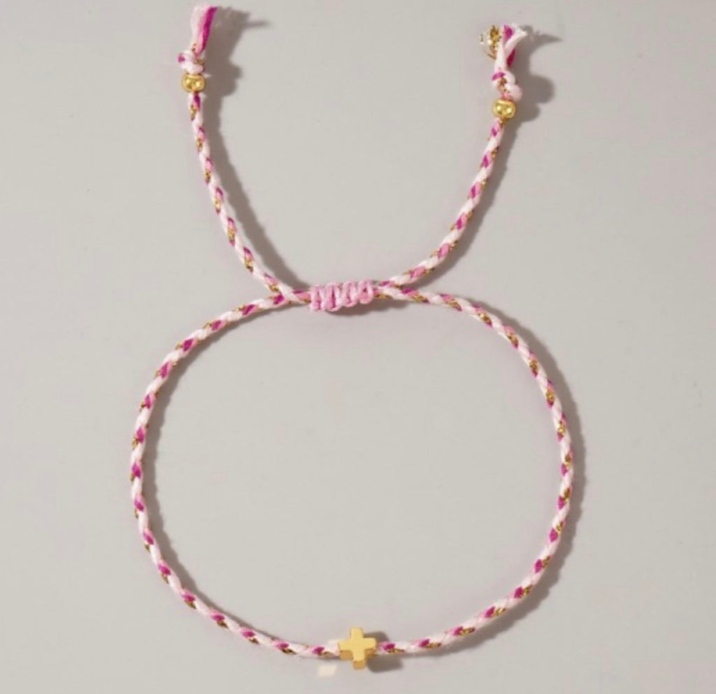 Corded Cross Bracelet