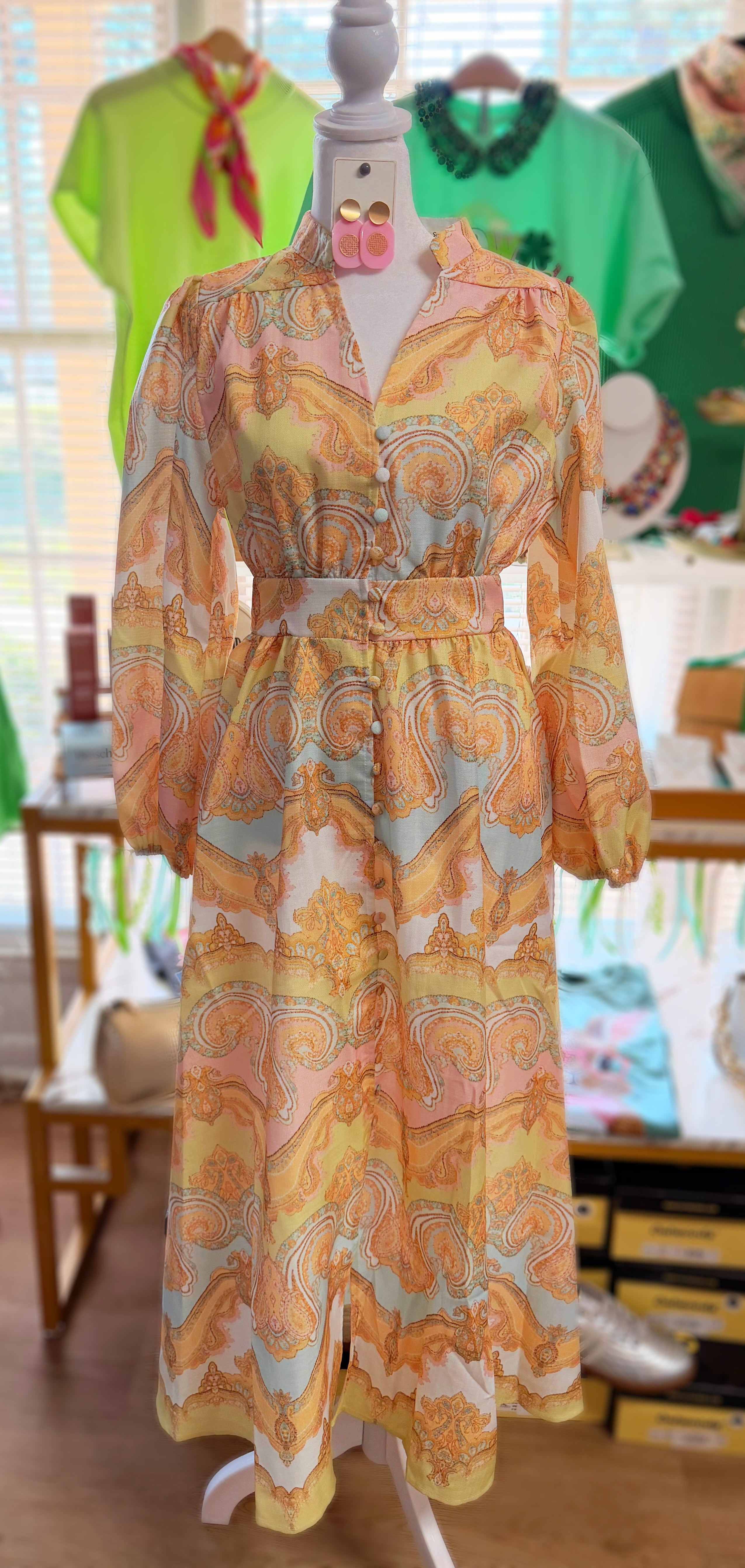 Paisley Printed Midi Dress