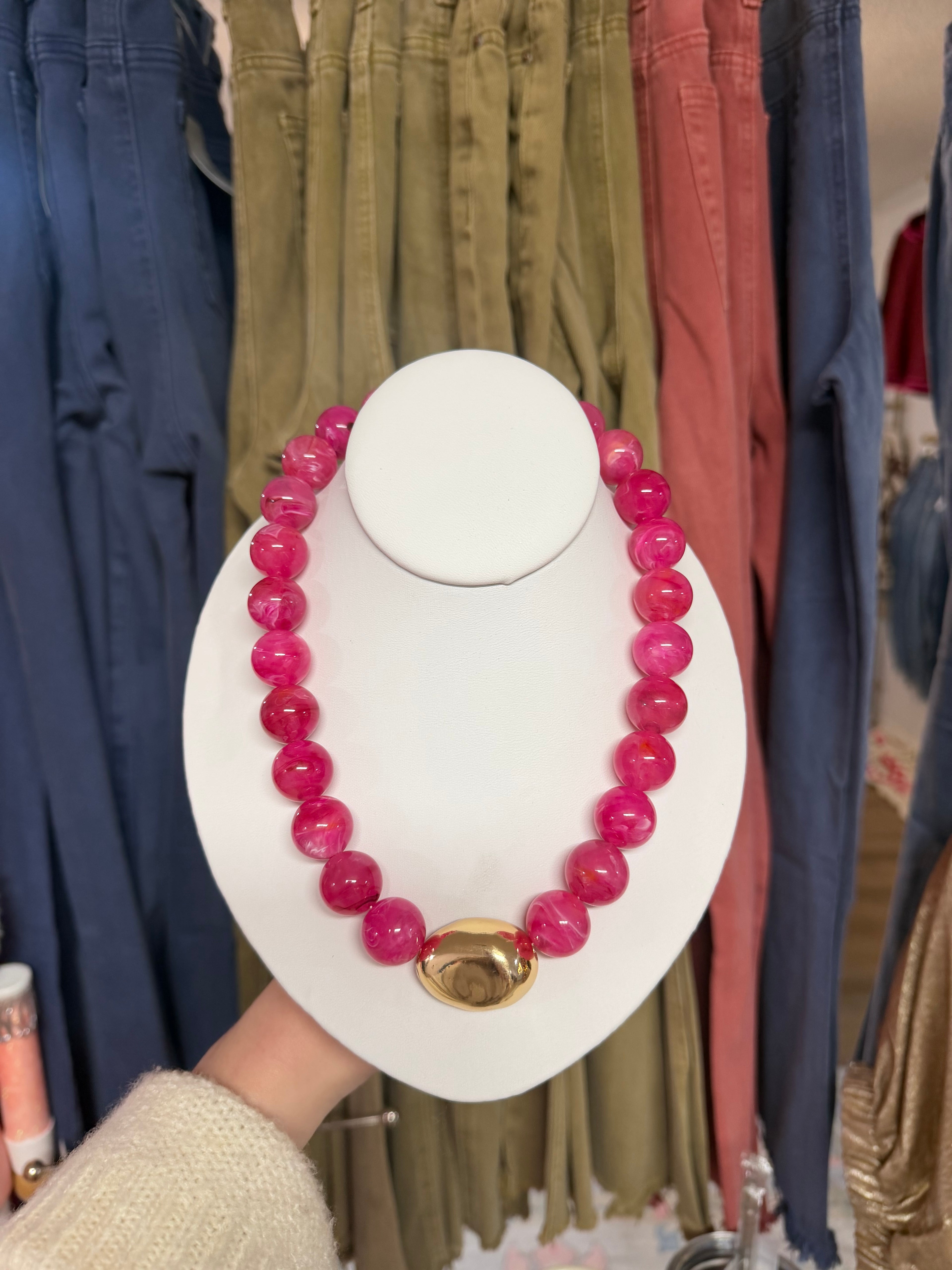 Chunky Marble Accent Necklace