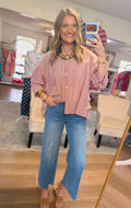 Red Stripe Button Down Top