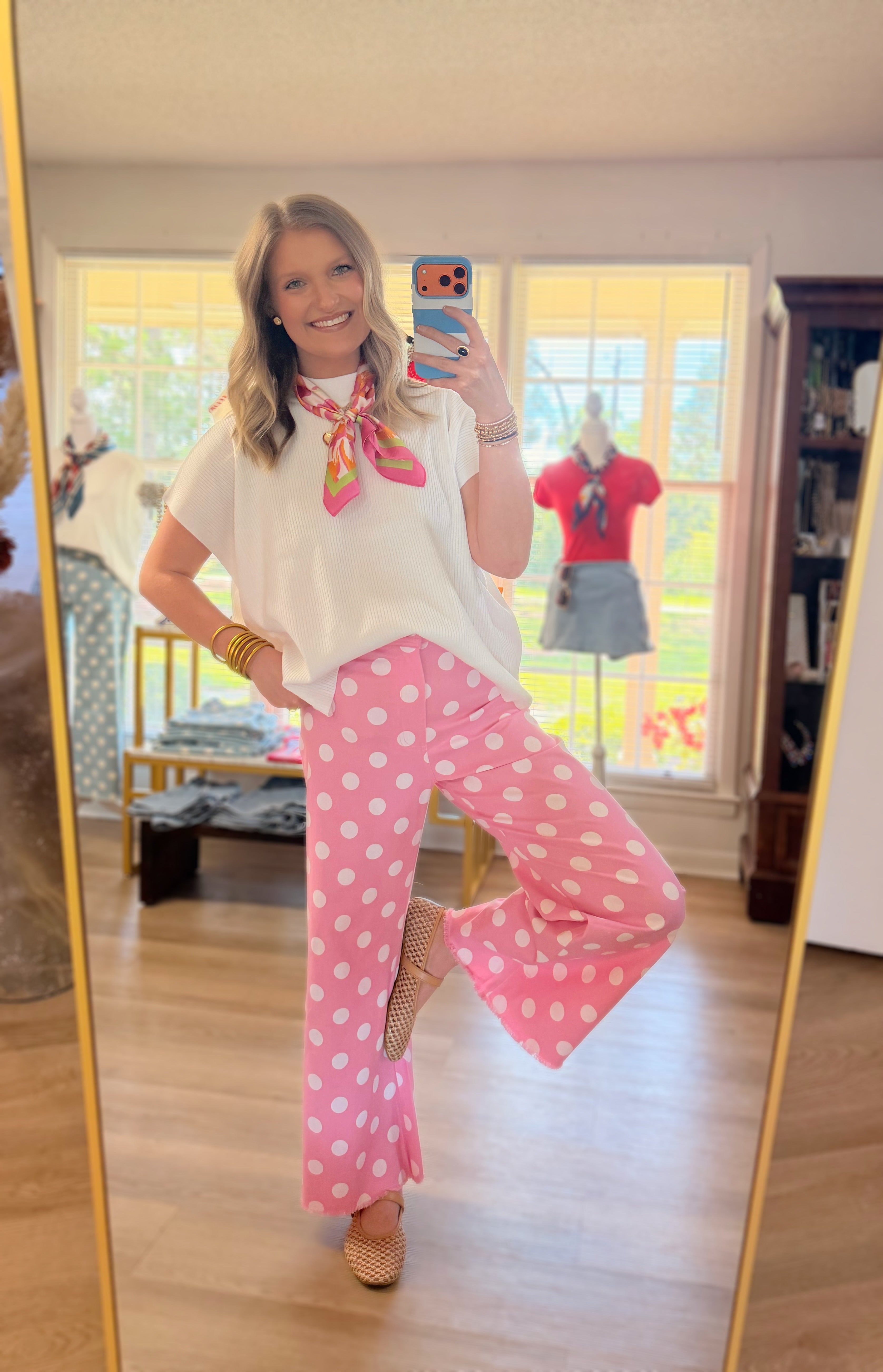 Pink Polka Dot Pants