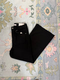 Black High Rise Flare Cropped Pants