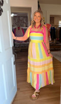 Colorful Striped Midi Dress