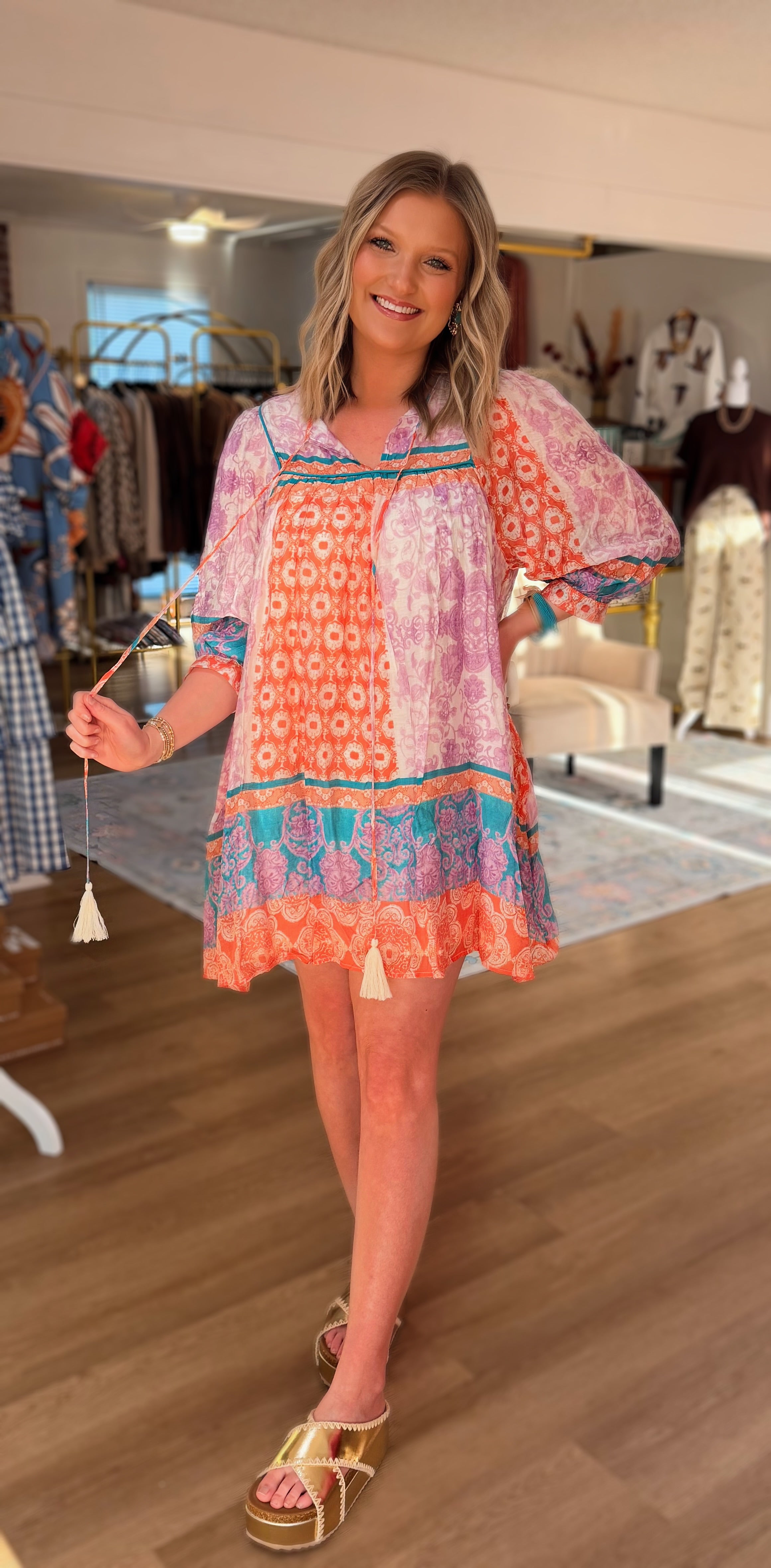 Tropical Rainbow Tunic Dress