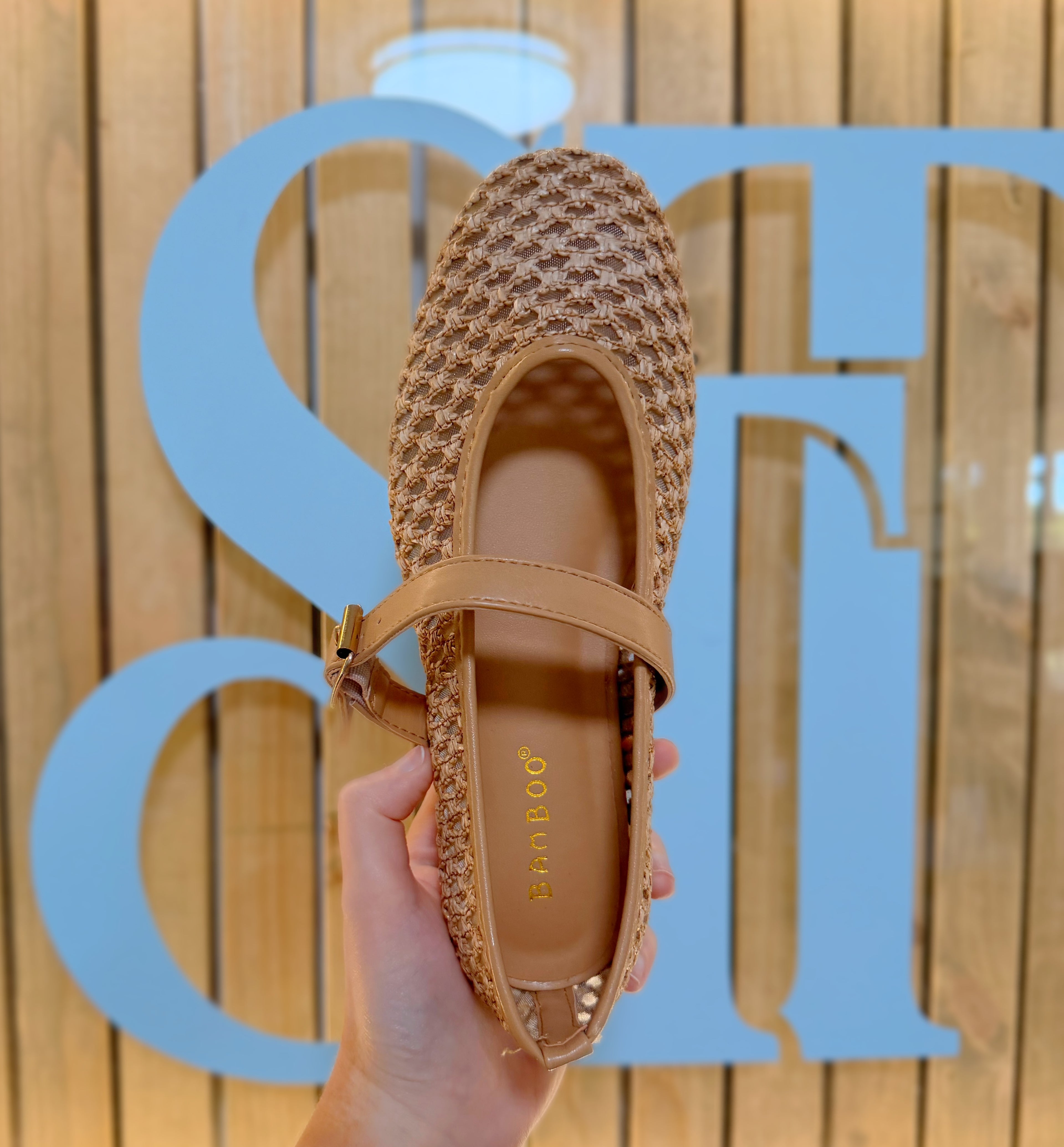 Natural Woven Mary Janes