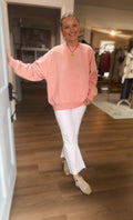 Pink Acid Wash Oversized Pullover