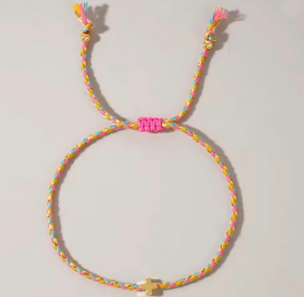 Corded Cross Bracelet