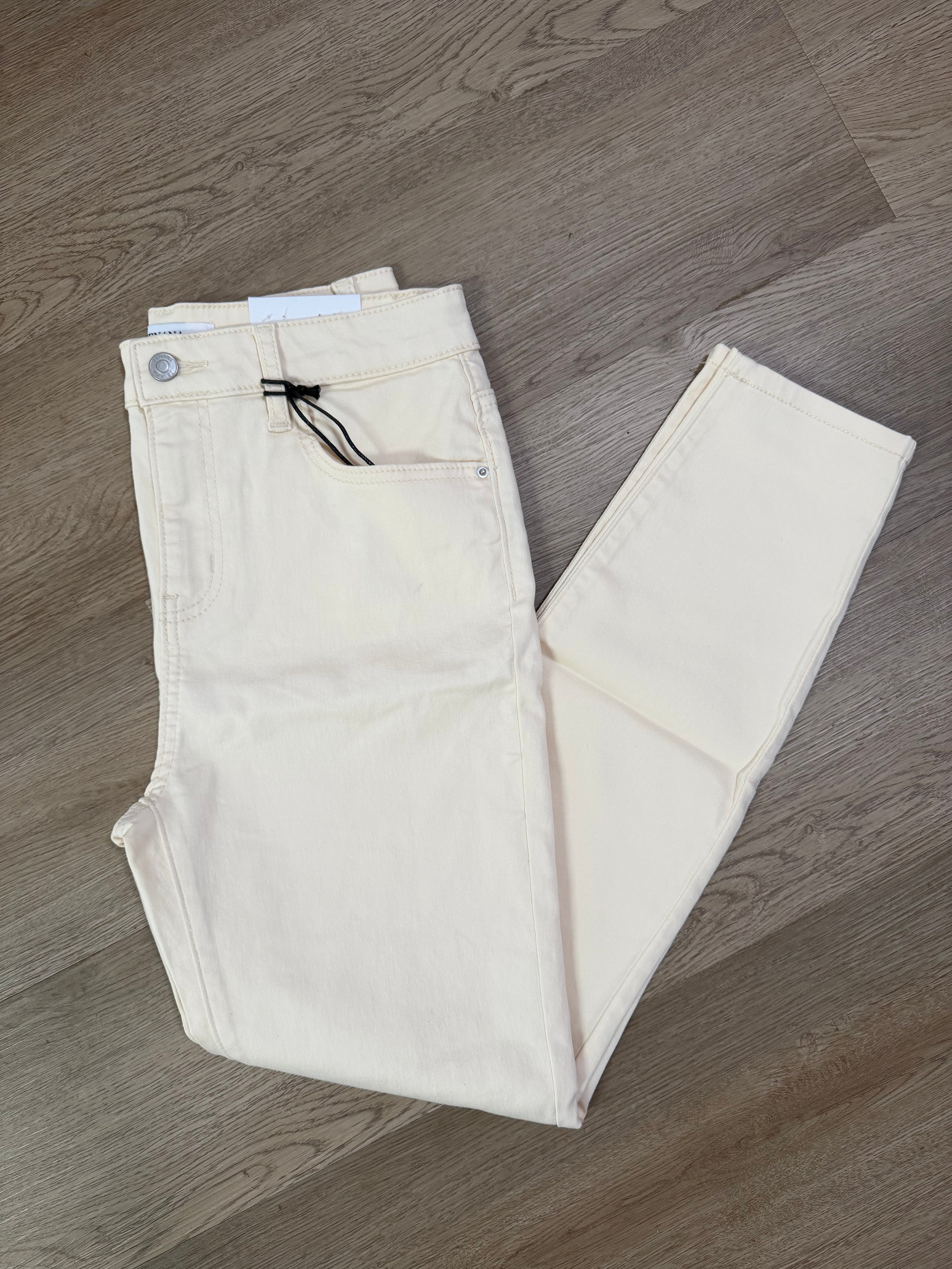 Cream Beige Skinny Jeans