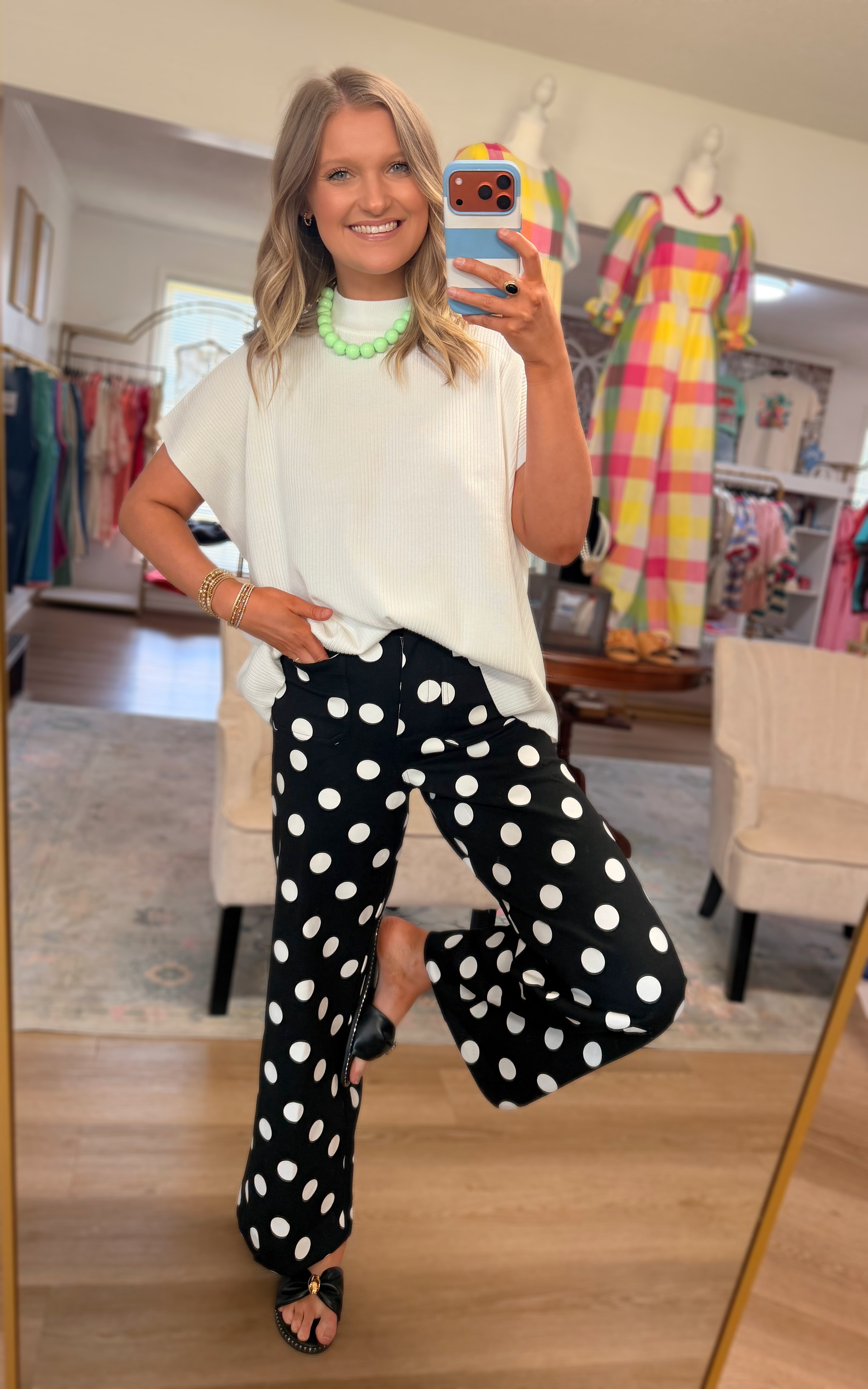 Black/White Polka Dot Pants