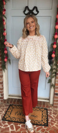 Cream Floral Blouse