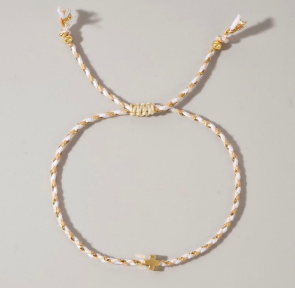 Corded Cross Bracelet