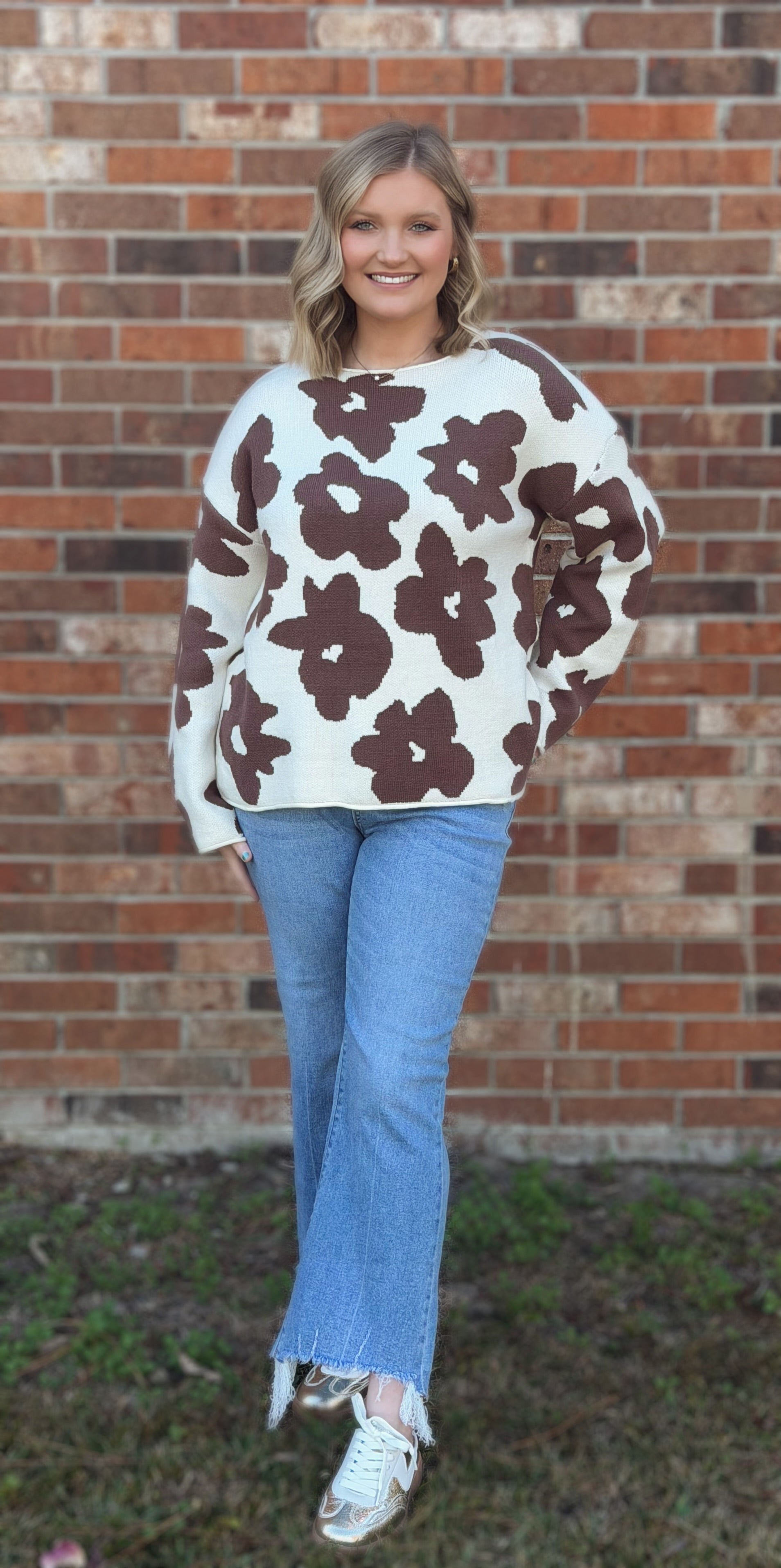 Mocha Petal Pop Sweater