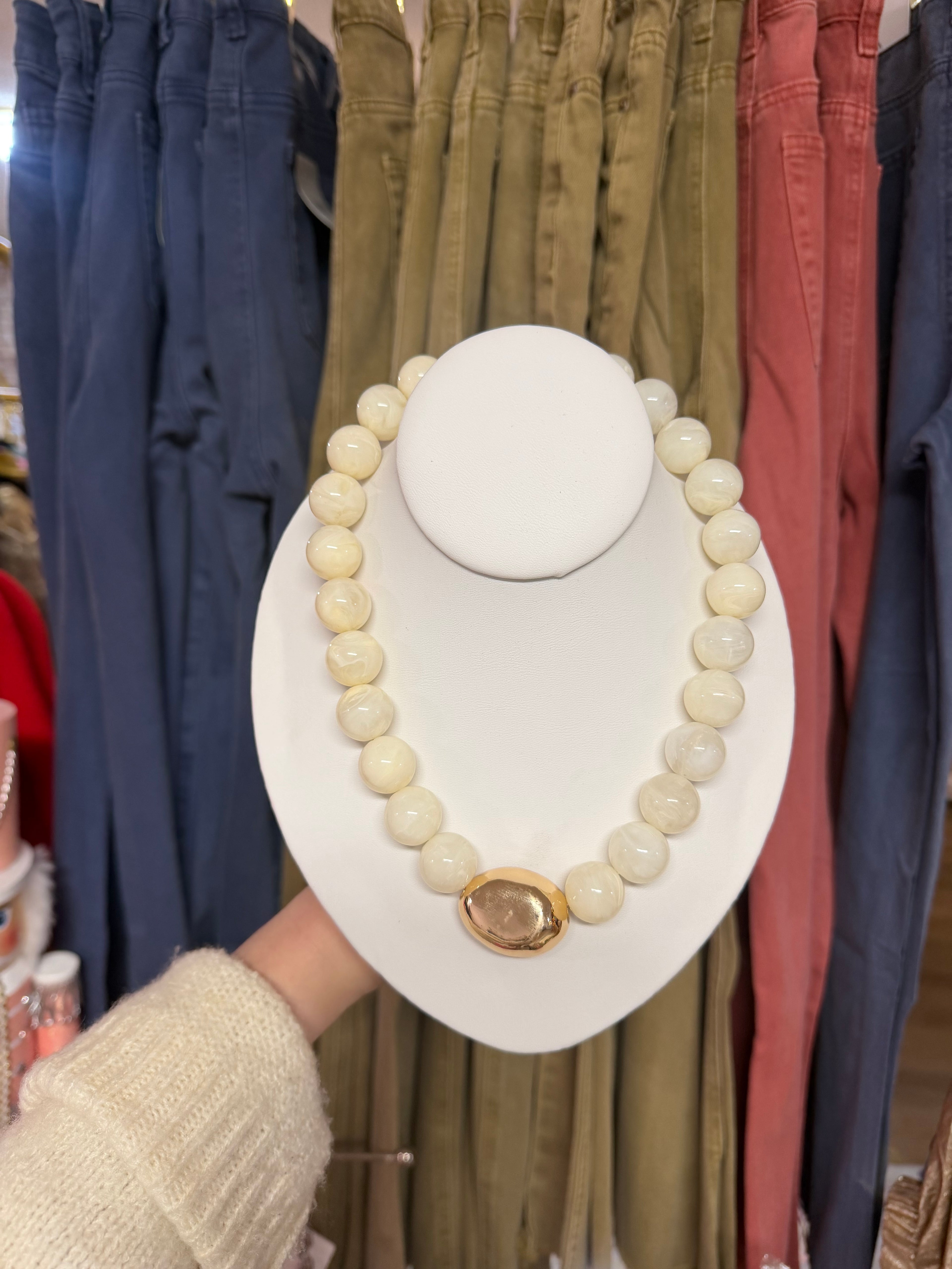 Chunky Marble Accent Necklace
