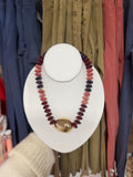 Burgundy Accent Marble Necklace