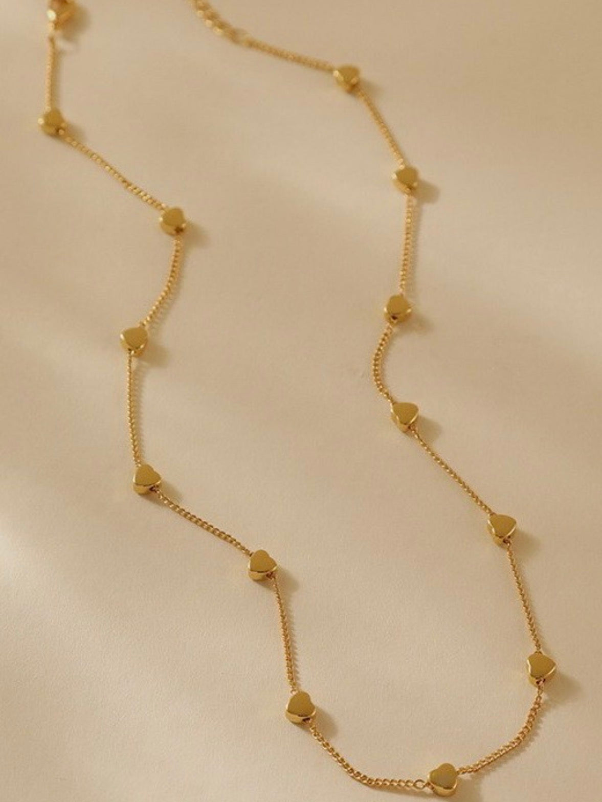 Gold Heart Choker Necklace
