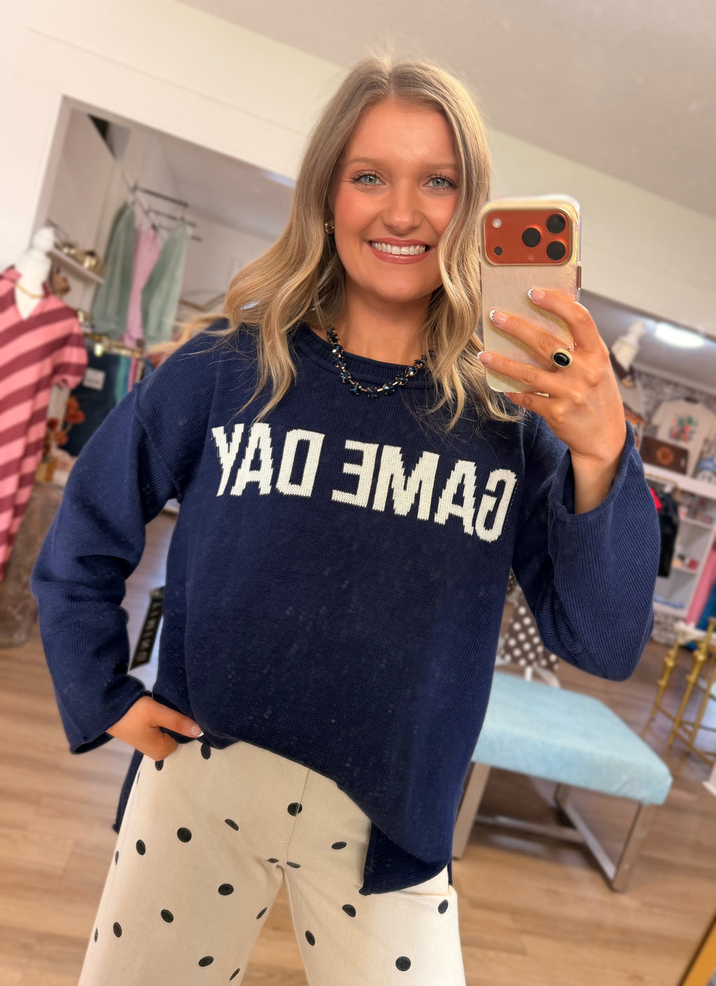 Navy Gameday Sweater