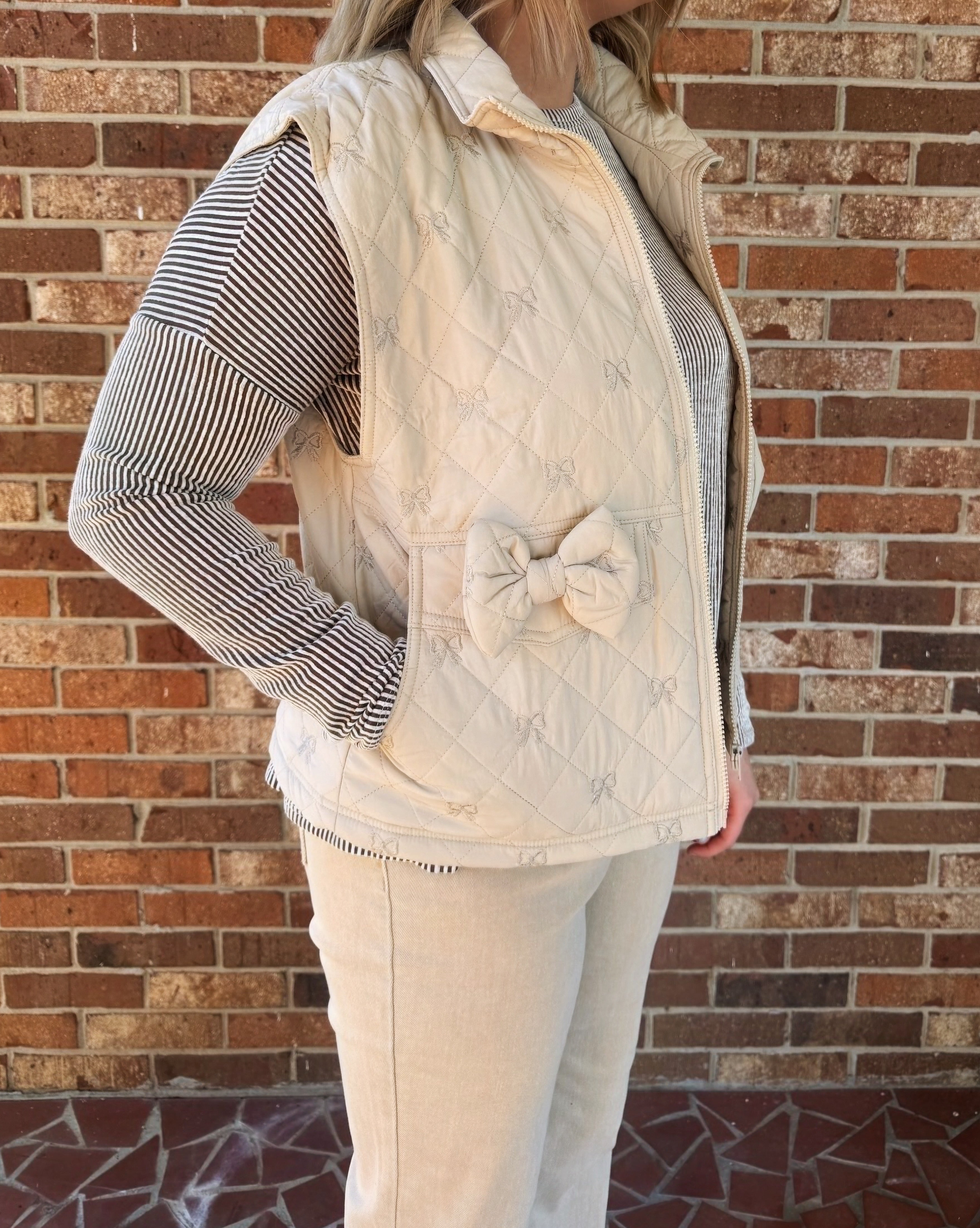 Cream Bow Vest