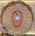 HD Coral Square Beaded Necklace
