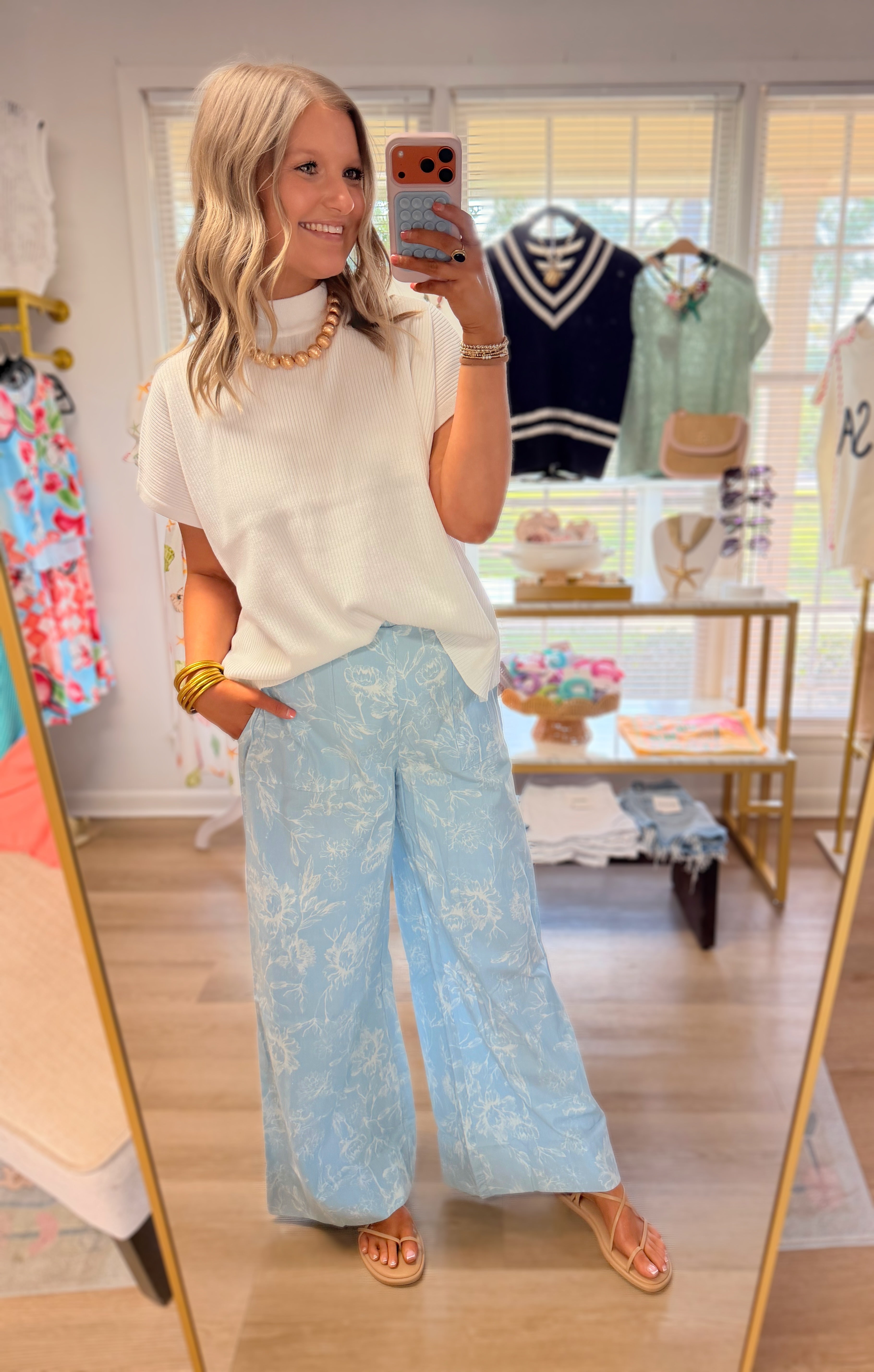Light Blue Floral Pants