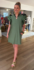 Green Textured Dress