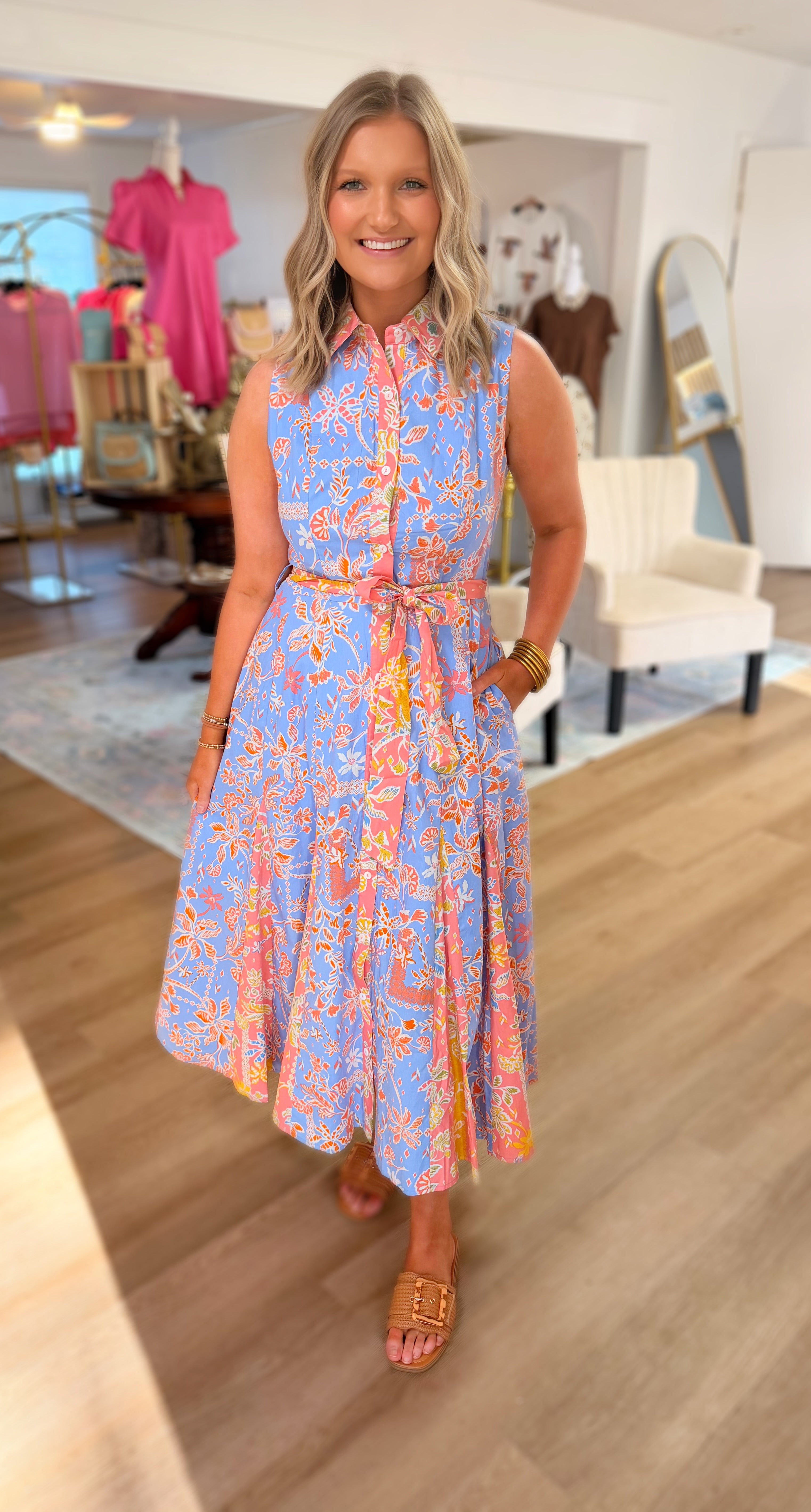 Periwinkle Floral Midi Dress