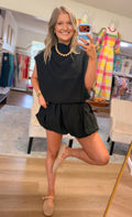 Black Bubble Shorts Set