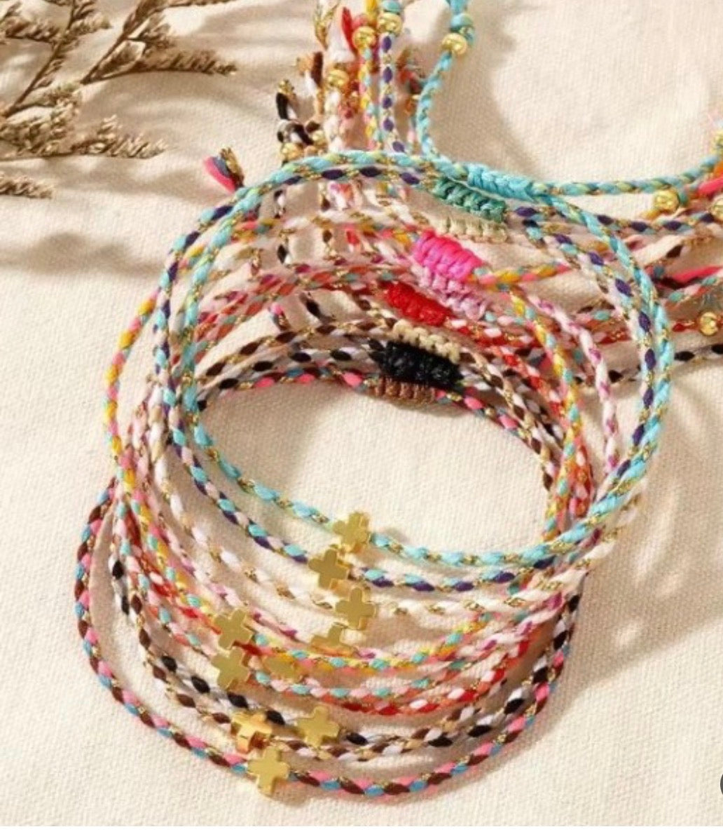 Corded Cross Bracelet