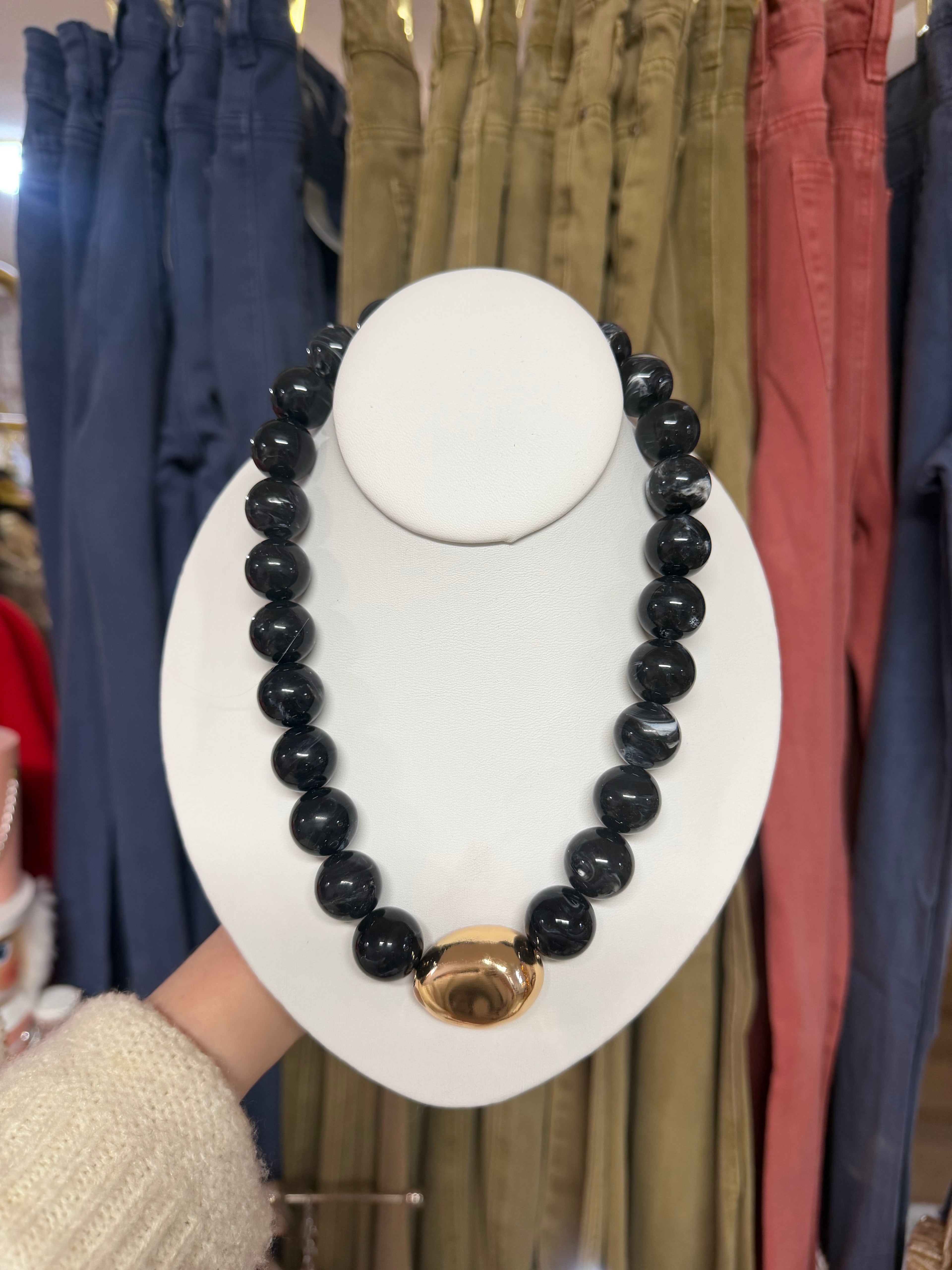 Chunky Marble Accent Necklace