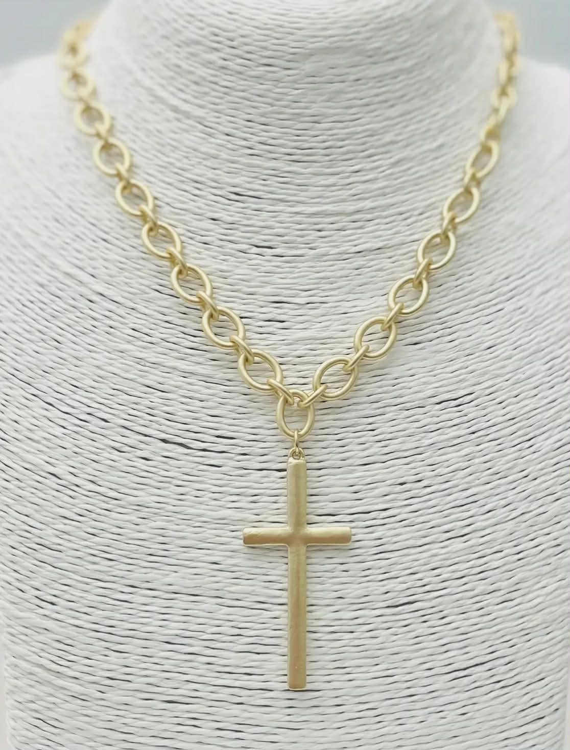 Vintage Gold Cross Necklace