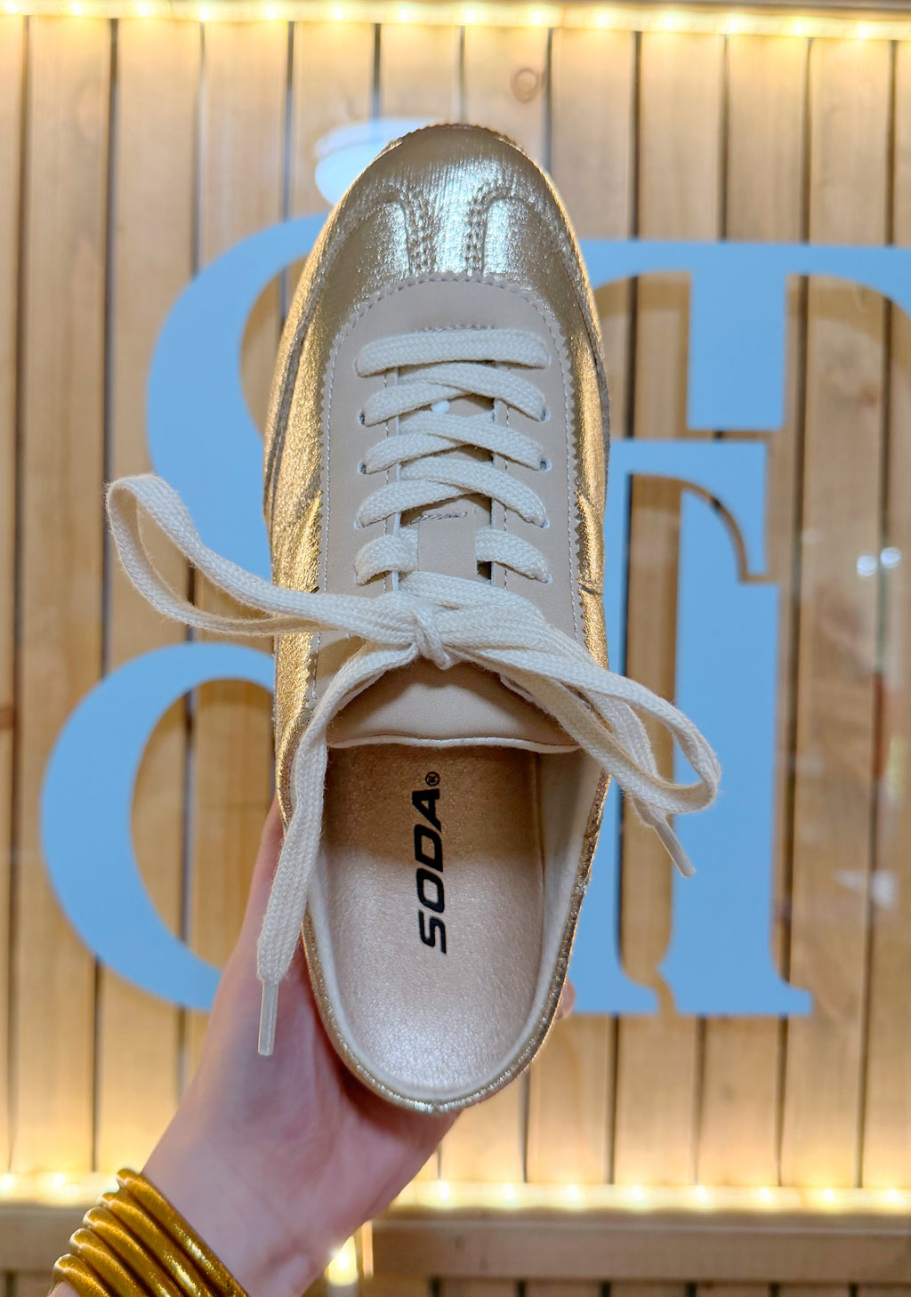 Gold Slip On Sneakers