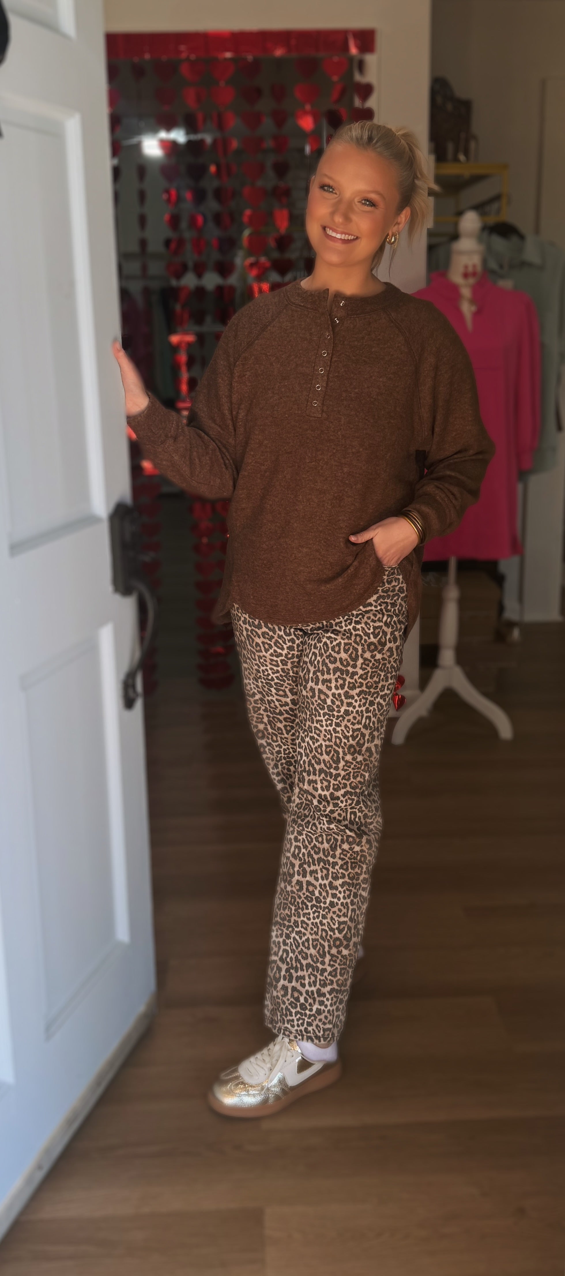 Brown Hacci Henley Top
