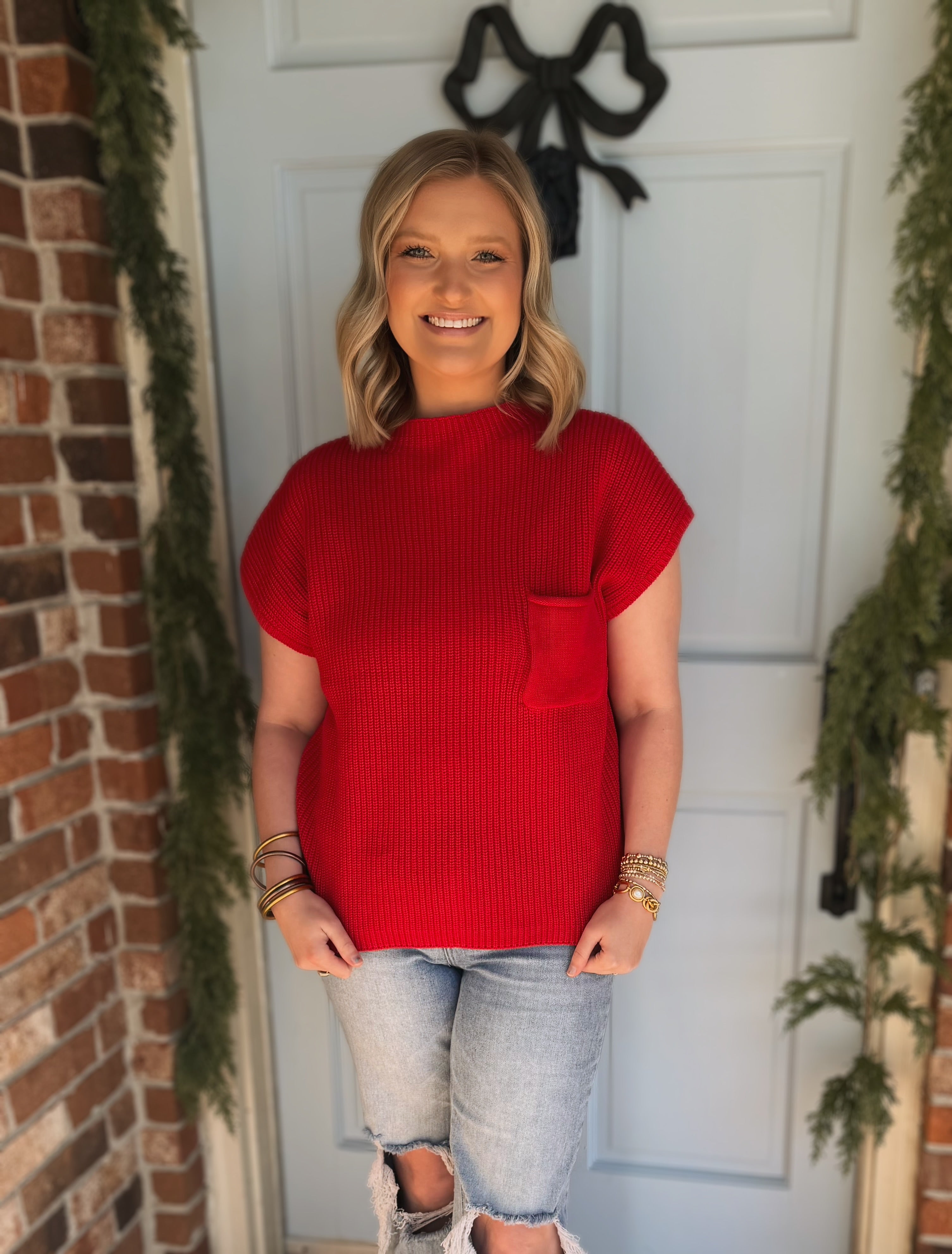 Red Sweater Vest