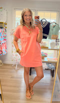 Coral Pocket Dress