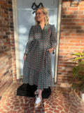 Green Floral Midi Dress