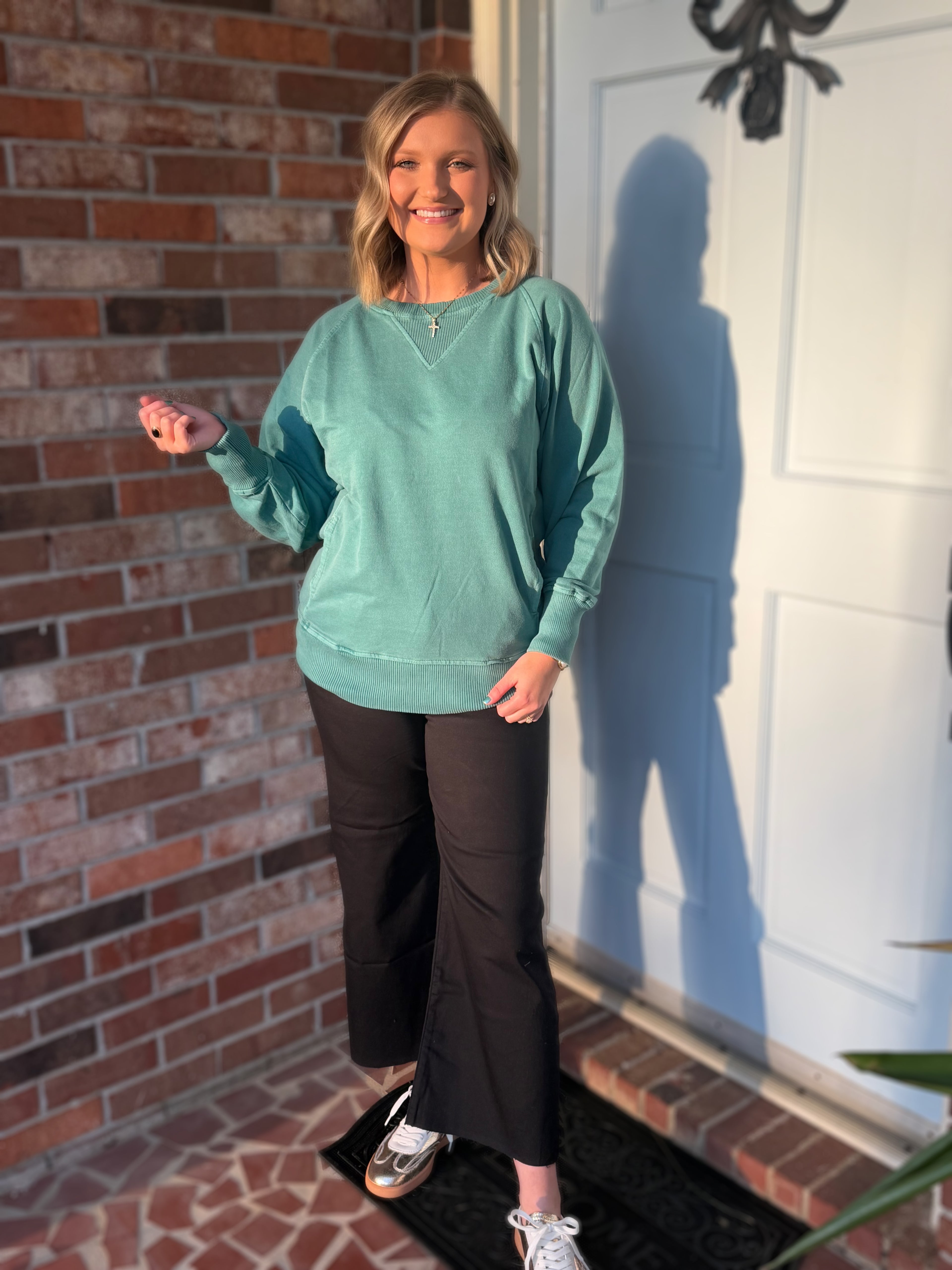 Teal French Terry Top